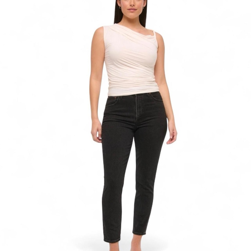 Abercrombie & Fitch Curve Love High Rise Skinny Jean Black SZ 30 US 10